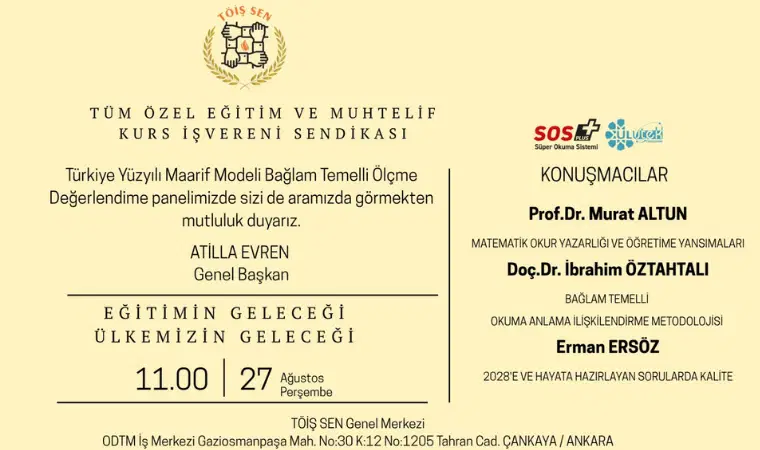 TÖİŞ SEN’den eğitimde ölçme ve değerlendirme paneli